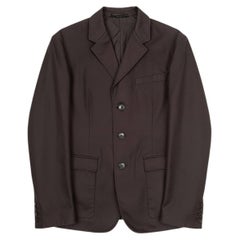 Gucci Men's Brown Casual Blazer IT50 L Polyester Unstructured Jacket