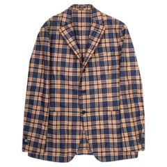 Drumohr Men's Wool Jacket Large-Scale Check Italian Blazer