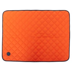 HERMES Reversible Quilted Dog Mat feu navy waterproof travel pet canvas blanket