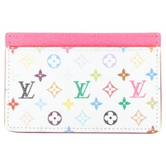 Porte-cartes LOUIS VUITTON 2025 Runway Takashi Murakami, blanc, Monogram Multicolore