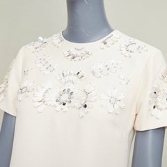 VALENTINO 2021 Bridal San Gallo floral crystal wool dress IT40 S Meghan Markle