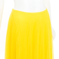 RALPH LAUREN PURPLE LABEL yellow pleated mesh silk lined midi skirt XS US0