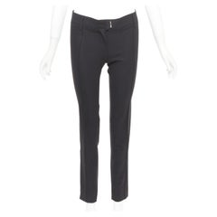 BALENCIAGA 2005 pleated front big belt loops tapered dress pants trousers FR36 S