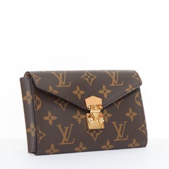 LOUIS VUITTON 2024 Metis brown monogram coated canvas S lock makeup pouch bag