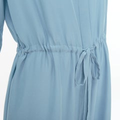 JOSEPH powder silk drawstring waist long sleeve button front shirt dress FR34 XS