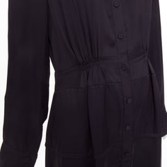 JIL SANDER W Dress 1 Viscose pleated long sleeve button front shirt dress FR32