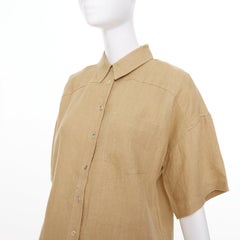 MARA HOFFMAN 2022 sand hemp utility short sleeve shirt midi skirt set XS