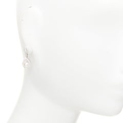 CHAUMET Josephine Aigrette Akoya pearl diamond 18k white gold stud earrings pair