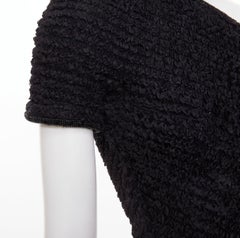 EMPORIO ARMANI 1999 Laufsteg-Top in Schwarz mit Rüschen, Biesen und Perlenverzierung, asymmetrisch geschnitten, IT38 XS