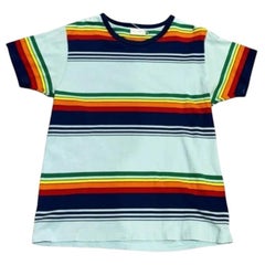 Saint Laurent Paris Multicolour Striped Cotton T-Shirt Size M by Hedi Slimane