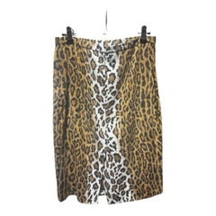 Moschino Cheap & Chic Leopard Print Skirt UK 8 IT 40 Animal Print Pencil Skirt