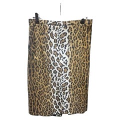 Moschino Cheap & Chic Leopard Print Skirt UK 8 IT 40 Animal Print Pencil Skirt
