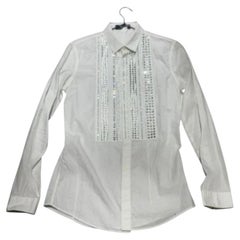 Viktor & Rolf Monsieur Studded White Crystal Embellished Formal Shirt Size S