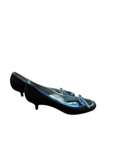 Emilio Pucci Velvet Kitten Heel Pumps Blue Print Size 38.5