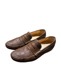 Gucci Guccissima Leather Penny Loafers Brown Made in Italy