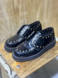 Ashish x Underground Black Leather Studded Creepers Platform Punk Goth
