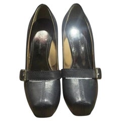 Proenza Schouler Black Leather Platform Mary Jane Heels Unworn Size 38
