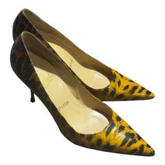 Christian Louboutin Leopard Print Patent Pumps Pointed Toe Heels EU 38 UK 5