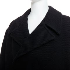 YOHJI YAMAMOTO Vintage black wool blend belted long line winter coat JP3 L