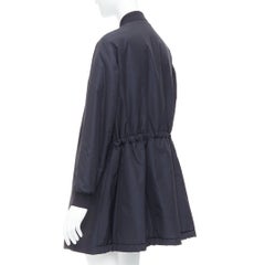 ACNE STUDIOS 2015 Folie Tech black bomber silver zip mini dress FR34 XS