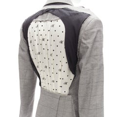 Monse giacca blazer asimmetrica drappeggiata in lana e cotone grigio US0 XS