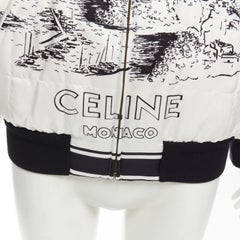 CELINE Hedi Slimane Runway Casaque white silk foulard reversible bomber FR34