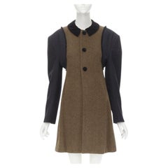 COMME DES GARCONS 1993 Runway Vintage herringbone reconstructed sleeve coat S