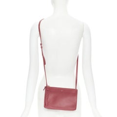 OLD CELINE Phoebe Philo Trio red gold zip triple snap pouch crossbody bag