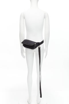 RICK OWENS black blistered neoprene silver zippers crossbody belt bag