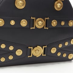 Versace 2018 Tribute 1992 oro Medusa borchie bondage borsa a tracolla bowling