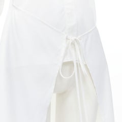 ROSETTA GETTY white viscose long sleeve high low train hem shirt top US2 XS
