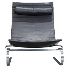 Fritz Hansen PK20 Black Leather Chair by Poul Kjærholm