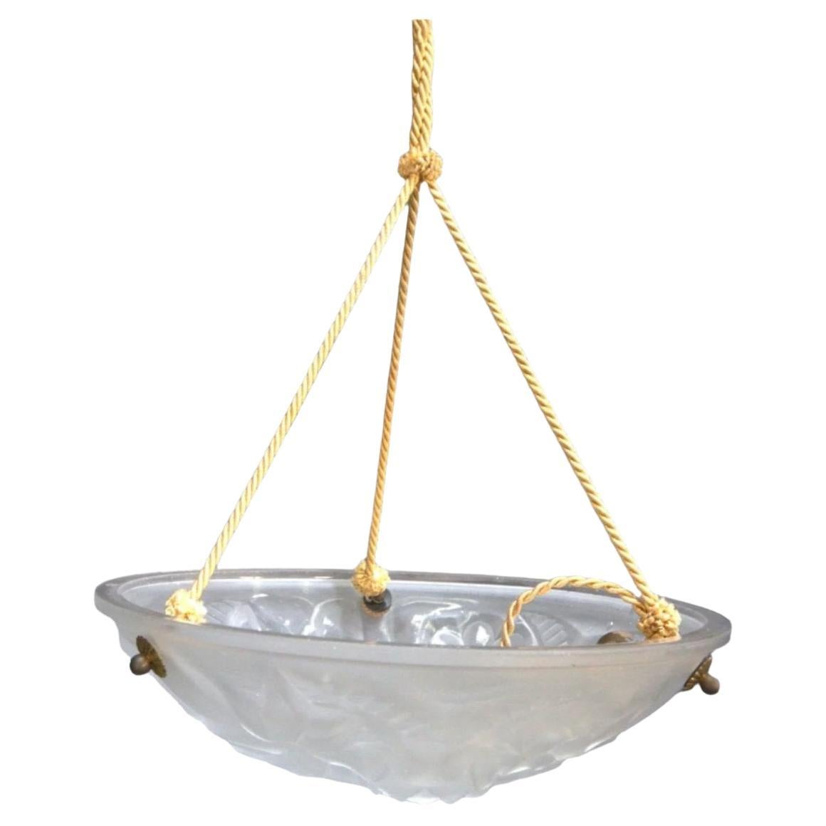 Art Deco Plafonnier by  Verrerie D'Art Degué