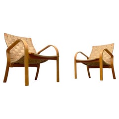 Set of 2 Vintage Scandinavian Wooden Armchairs, 1970s