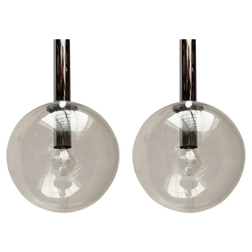 Set di 22 lampade a sfera tedesche Space AGE di metà secolo, anni 
60, in vetro e cromo in vendita