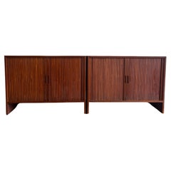 Pair of Mid century modern teak tabour door Credenzas by Hans Wegner