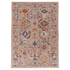 Turkey Sultanabad Area Rugs - Wool Green Orange Pink - 90929
