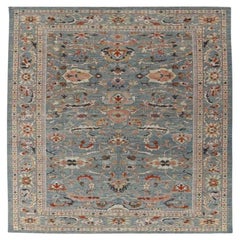 Tapis d'Afghanistan Sultanabad gris laine ivoire rose - 90934