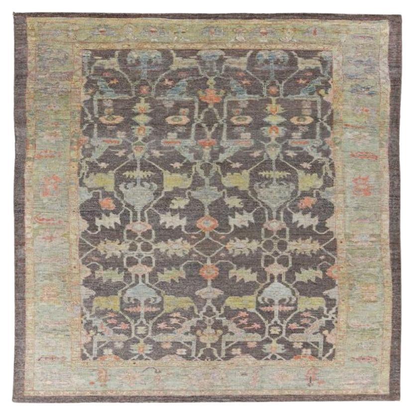 Turkey Rose Collection Area Rugs - Wool Blue Brown Green - 90935 For Sale