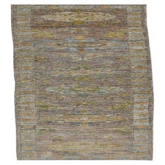 Turkey  Rose Collection Runner Rug - Wool Blue Brown - 90923