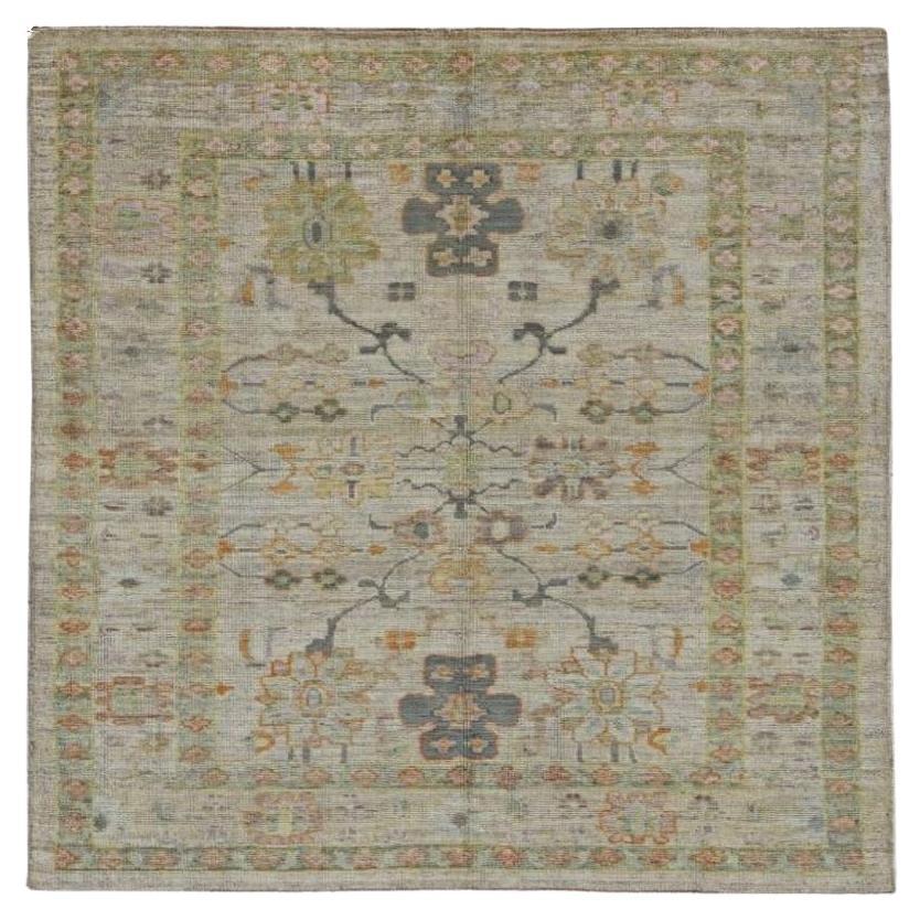 Afghanistan Rose Collection Area Rugs - Wool Green Ivory - 90946