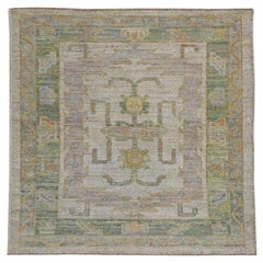 Turkish Rose Collection Small Rug - Wool Ivory Purpel - 90949