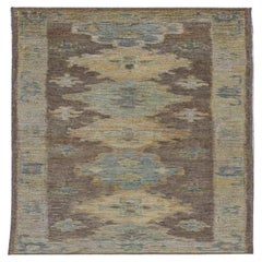 Turkish Rose Collection Runner Rug - Wool Blue Brown - 90950