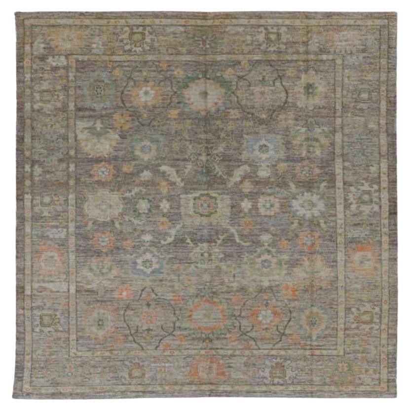 Turkish Rose Collection Area Rugs - Wool Brown Green Pink - 90952