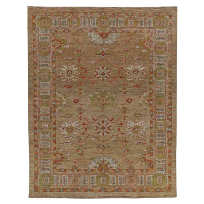 Tappeti Afghanistan Serapi - Lana Marrone Verde Avorio Rosso - 90974 in vendita