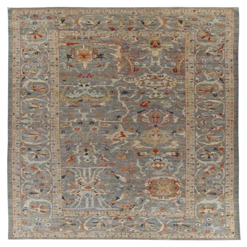 Sultanabad Over Size-Teppich aus Wolle in Übergröße in Grau und Elfenbein aus Afghanistan - 90957