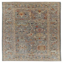 Sultanabad Over Size-Teppich aus Wolle in Übergröße in Grau und Elfenbein aus Afghanistan - 90957