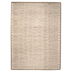 Indien Marokkanische Teppiche - Wolle Braun Elfenbein Design - 94452
