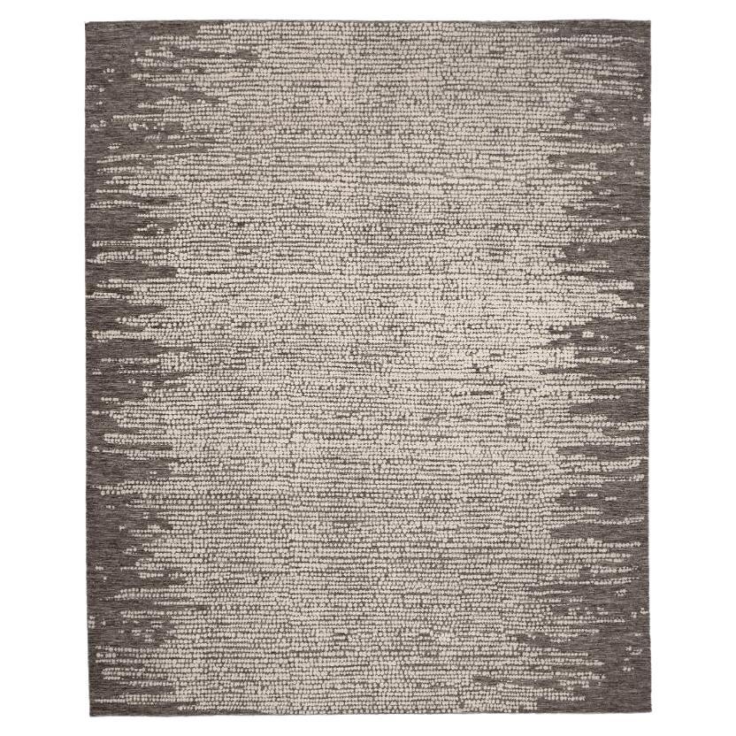 Indien Marokkanischer Teppich in Übergröße - Wolle Braun Elfenbein Design - 94485