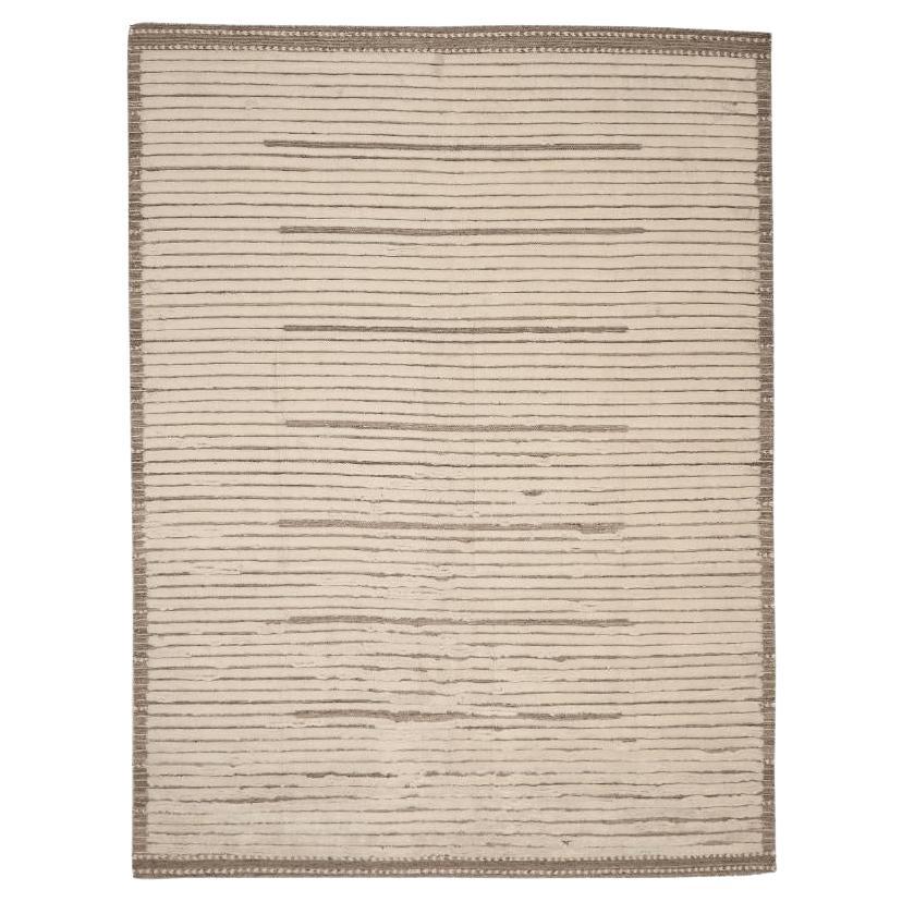 India Moroccan Area Rugs - Wool Ivory Design - 94488